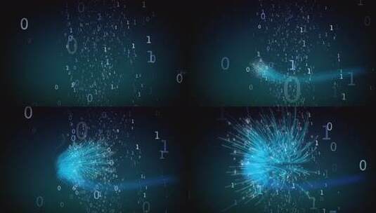 蓝色科技数字粒子地球LED背景视频高清在线视频素材下载