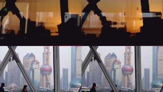 城市建筑剪影画面高清在线视频素材下载