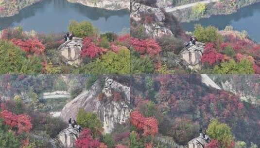 秋季壮美山河红叶高清在线视频素材下载