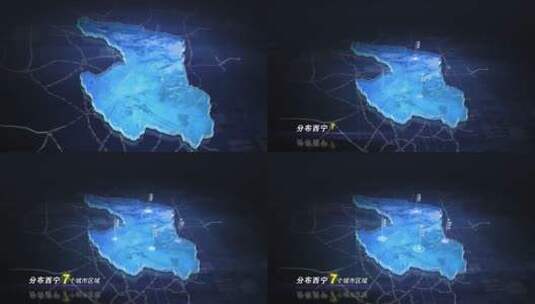 【无插件】蓝色科技感地图西宁高清AE视频素材下载