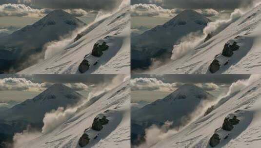 雪山自然风光全景高清在线视频素材下载