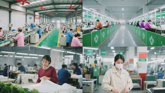 服装鞋厂车间生产制造素材高清在线视频素材下载