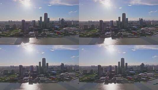 上海徐汇滨江西岸艺术中心CBD航拍高清在线视频素材下载