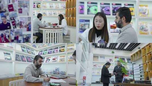 外国人谈合作，商务洽谈，展会，外贸高清在线视频素材下载
