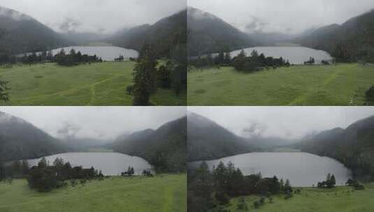 4k超清川西高原航拍湖泊牧场山谷高清在线视频素材下载