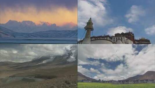 西藏 布达拉宫 雪山 青藏铁路高清在线视频素材下载
