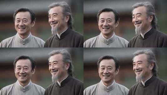 两位长者笑容满面共话美好未来高清在线视频素材下载