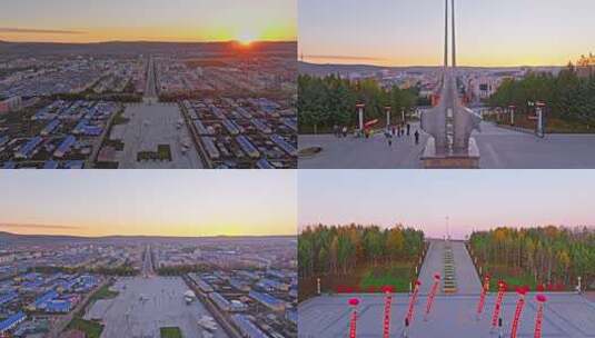 漠河北极星广场高清在线视频素材下载