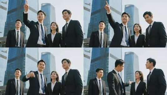 商务精英团队展望未来励志商业场景高清在线视频素材下载