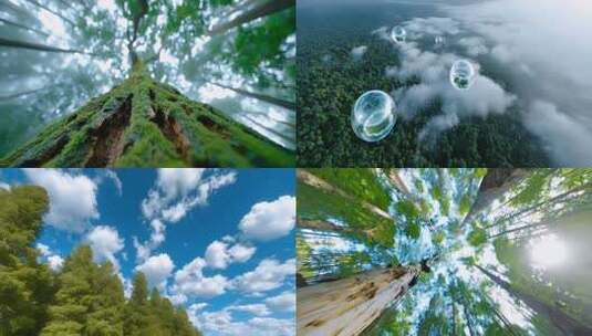 森林大自然树生态天然氧吧高清在线视频素材下载