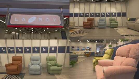 现代室内展示多款沙发家具高清在线视频素材下载