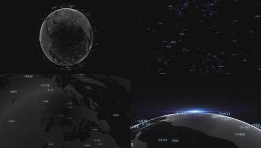 6款信息化地球科技地球 点线地球高清AE视频素材下载