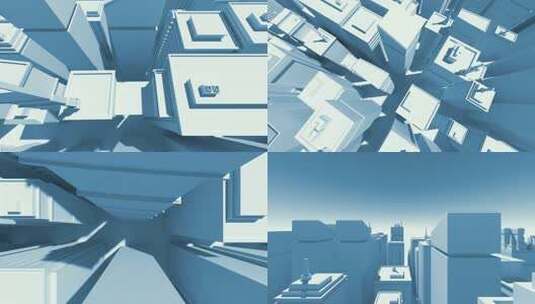 城市 模型 动画 城市模型动画 建筑高清AE视频素材下载