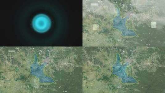 牡丹江西安区-地图高清在线视频素材下载
