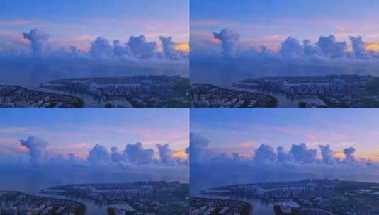 夏天 晚霞 云层 黄昏 日落 天空 海南 空镜高清在线视频素材下载