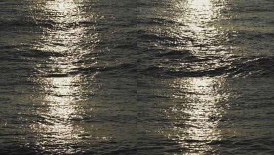 阳光水面海面灯光波光粼粼湖面俯拍特写波纹高清在线视频素材下载