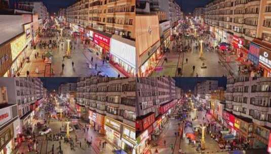 五常市夜景航拍高清在线视频素材下载