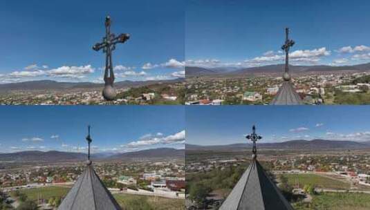 飞越佐治亚州萨古拉莫的复活教堂高清在线视频素材下载