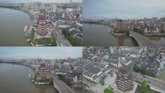 4K惠州合江楼航拍视频高清在线视频素材下载