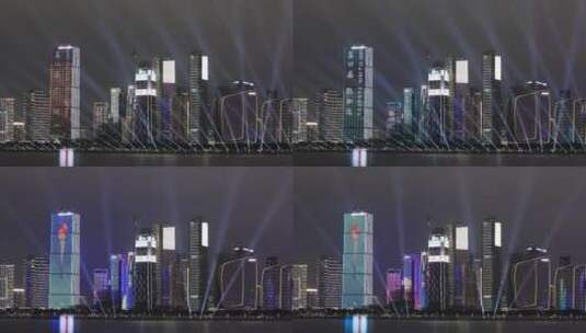 杭州第19届亚运会 亚运会开幕式灯光秀高清在线视频素材下载