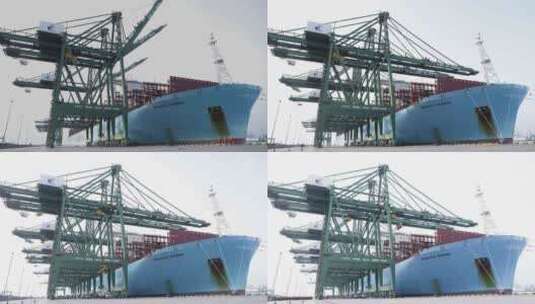 港口货轮集装箱装卸高清在线视频素材下载