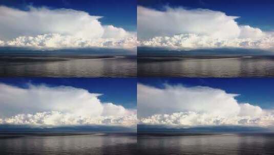 辽阔的海面上的巨大云团、蓝天白云高清在线视频素材下载