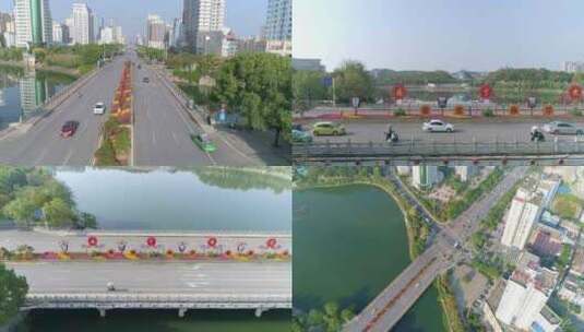 【航拍】丹桂桥高清在线视频素材下载
