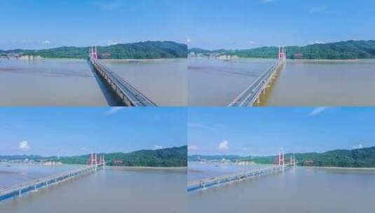 鄱阳湖大桥环绕航拍延时高清在线视频素材下载