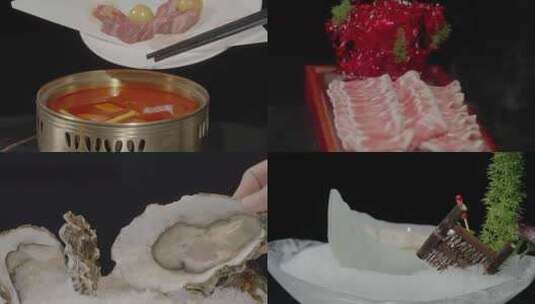 商务火锅海鲜精美摆盘菜品高清在线视频素材下载