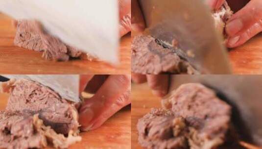 切牛肉切牛腱子肉美食展示高清在线视频素材下载