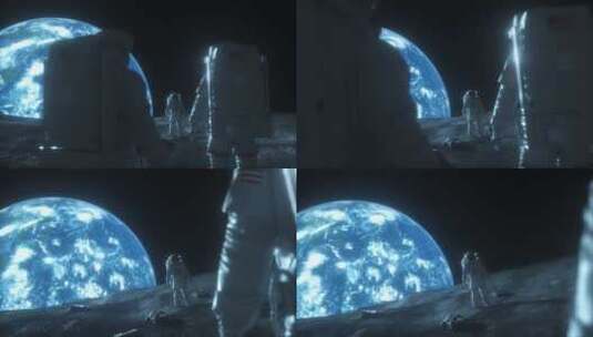 宇航员 月球 行星 宇宙飞高清在线视频素材下载