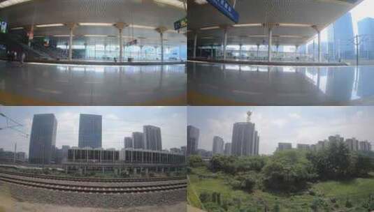 延时拍摄杭州至重庆动车高铁沿途风光高清在线视频素材下载