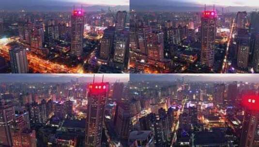 西安城市建筑夜景高清在线视频素材下载
