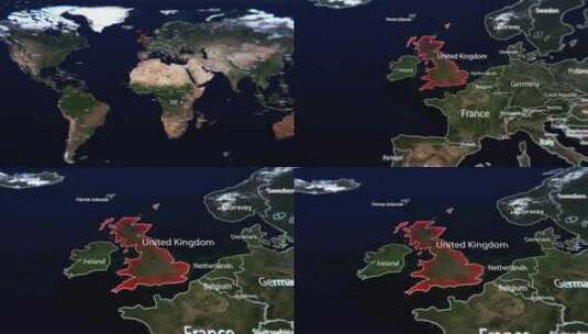 英国地图高清在线视频素材下载