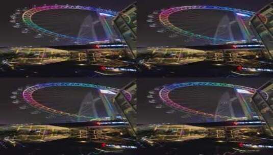 福建厦门海上世界摩天轮夜景高清在线视频素材下载