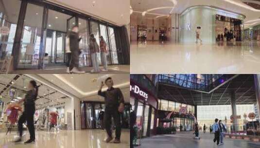 城市商场逛街购物顾客人流延时视频素材高清在线视频素材下载