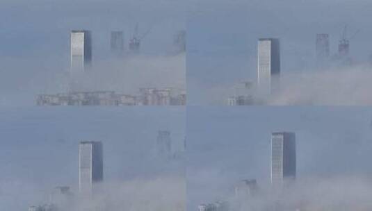 海南海口雾天航拍高清在线视频素材下载