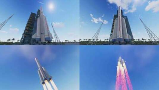 中国火箭发射 中国航天 大国重器高清在线视频素材下载
