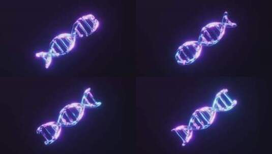 具有暗霓虹灯效果的循环DNA高清在线视频素材下载