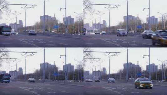 4K北京城市街道车流延时高清在线视频素材下载
