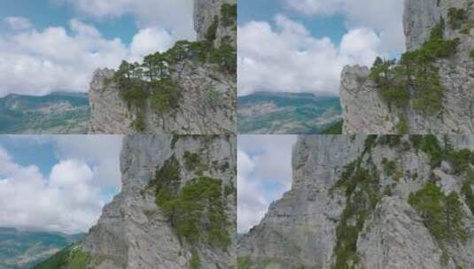 法国阿尔卑斯山格拉尼尔山悬崖、山壁和云的高清在线视频素材下载
