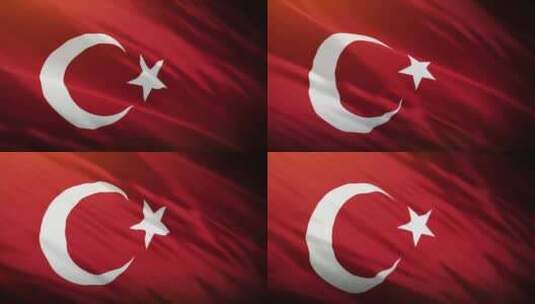 土耳其国旗挥舞-4K高清在线视频素材下载