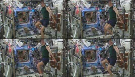 宇航员在国际空间站的演习高清在线视频素材下载