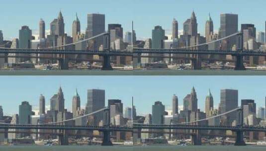曼哈顿大桥和高楼大厦高清在线视频素材下载