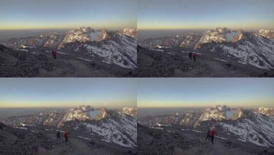 阿特拉斯山脉的徒步旅行者高清在线视频素材下载