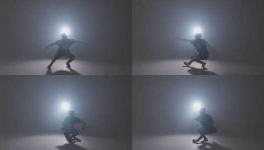 在孤灯下舞蹈的舞者高清在线视频素材下载