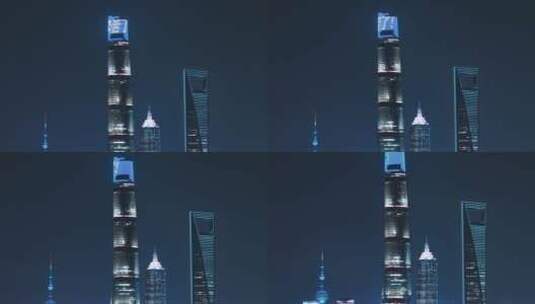 4K夜景航拍全景陆家嘴城市风光05高清在线视频素材下载