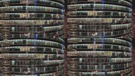 中国银行大厦夜景航拍高清在线视频素材下载
