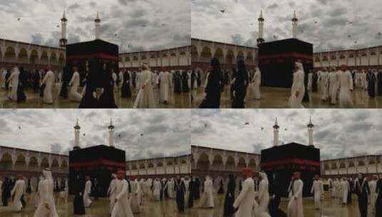 穆斯林在清真寺行走高清在线视频素材下载