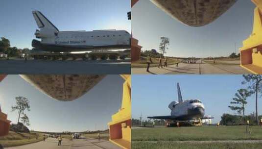 航天飞机通过陆路运输过程的延时拍摄高清在线视频素材下载